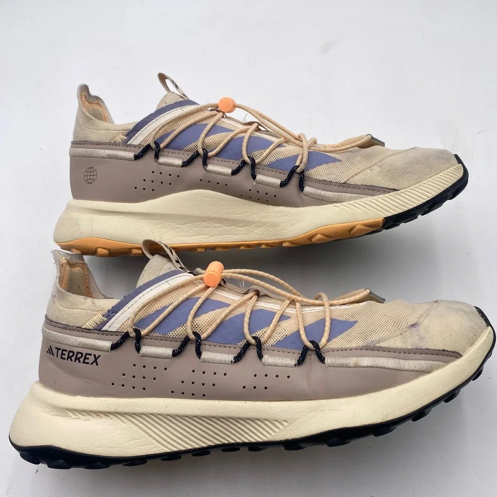 ADIDAS Terrex Voyager 21 Travel Shoes Women 10.5 Mens 9 Tan Purple HQ0978 Hiking